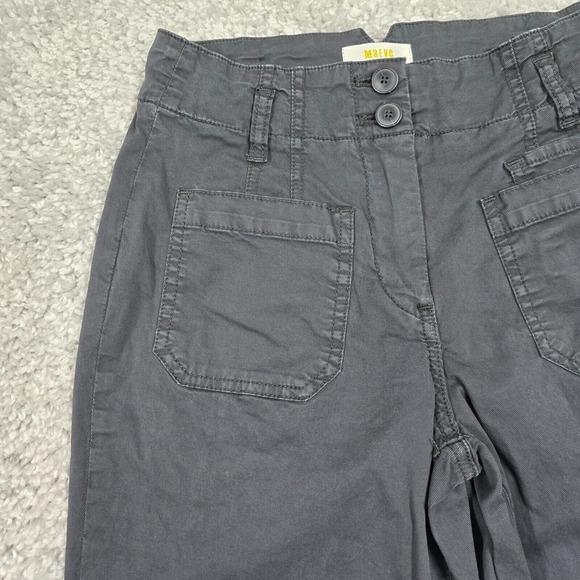 Maeve Pants Womens 26 Faded Black Flared Leg Midrise Twill - Picture 3 of 14